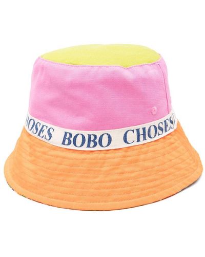 Bobo Choses Logo-Jacquard Cotton Bucket Hat - Pink