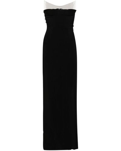 Mugler Structured Strapless Maxi Dress - Black