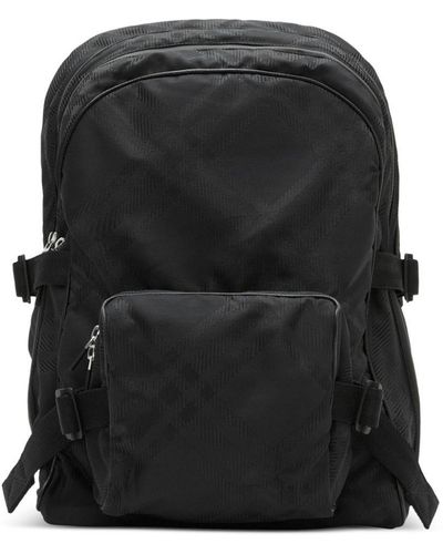 Burberry Check-Print Jacquard Backpack - Black
