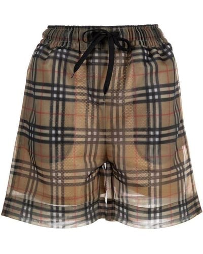 Burberry Vintage Check Mesh Shorts - Brown