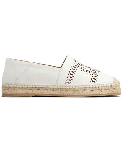 Tod's Logo-Perforated Leather Espadrilles - White