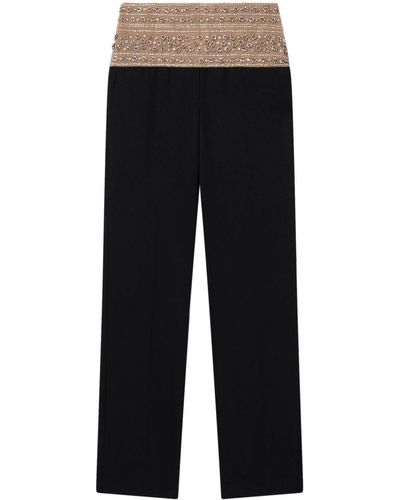 Stella McCartney Crystal-Embellished Wool Trousers - Black