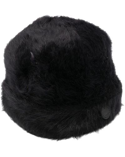 Catarzi Logo-Patch Fur Hat - Black
