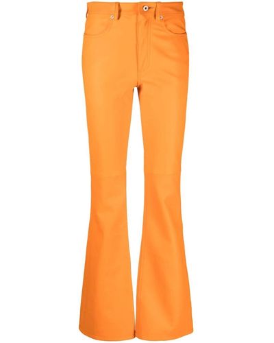 JW Anderson Leather Bootcut-Leg Pants - Orange