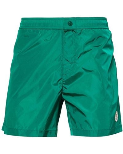 Moncler Logo-Patch Swim Shorts - Green
