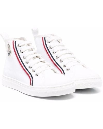 Moncler High-Top Lace-Up Trainers - White