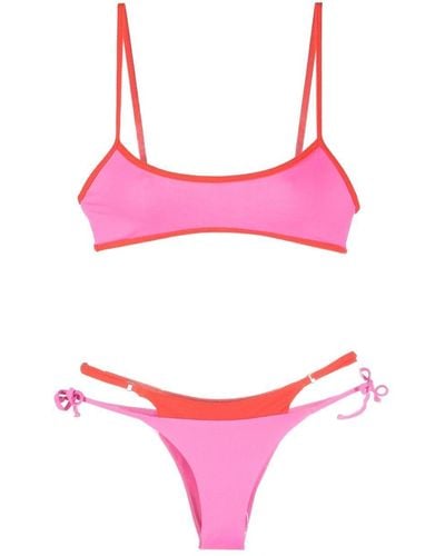 MATINEÉ Strappy Terry-Trim Bikini - Pink