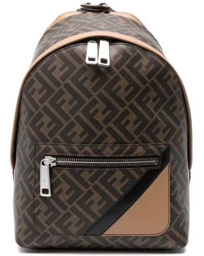 Fendi Small Fndi Diagonal Backpack - Black