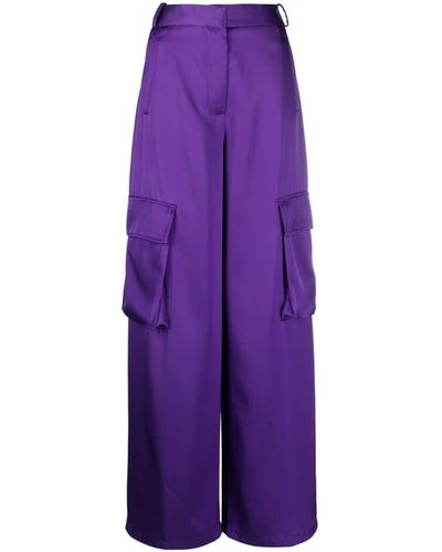 Versace Wide-Leg Cargo Trousers - Purple