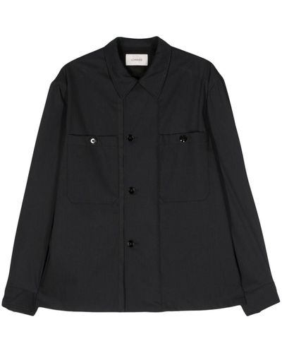 Lemaire Military-Inspired Virgin-Wool Overshirt - Black