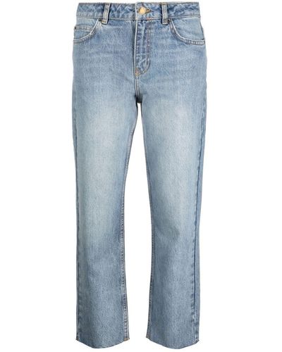 Ba&sh Evan Slim-cut Cropped Jeans - Blue