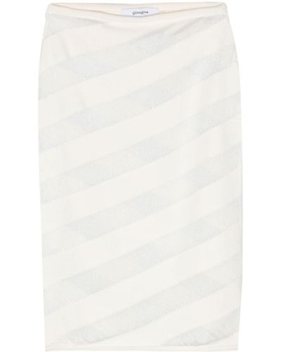 GIMAGUAS Zebara Semi-Sheer Panel Skirt - White