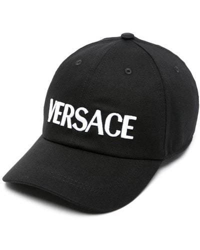 Versace Logo-Embroidered Cotton Cap - Black