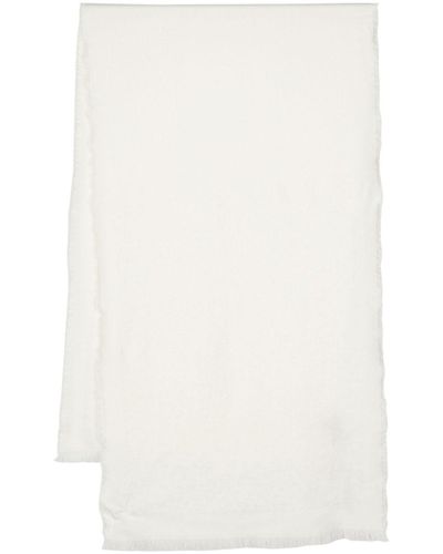 Tagliatore Patterned-Jacquard Wool Scarf - White