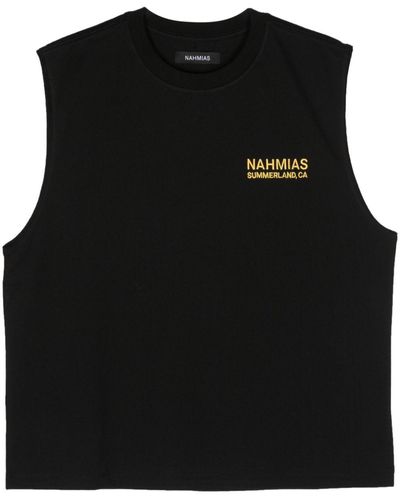NAHMIAS Logo-Embroidered Cotton Tank Top - Black