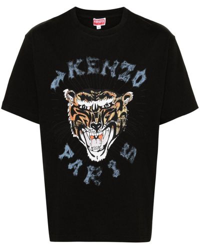 KENZO Tiger Head Cotton T-Shirt - Black