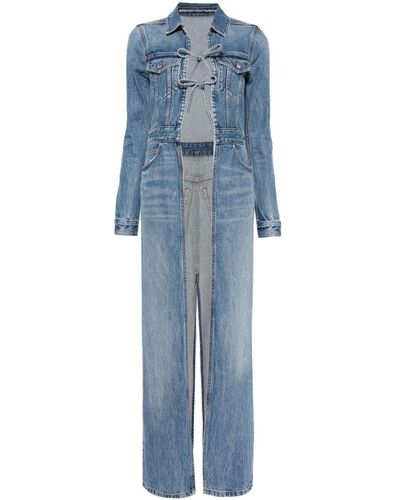 Alexander Wang Tie-Front Denim Trucket Coat - Blue