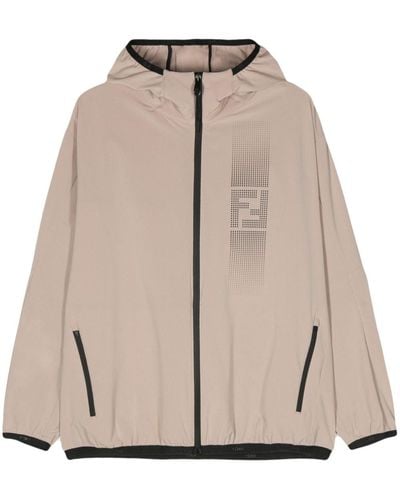 Fendi Ff-Motif Hooded Jacket - Natural