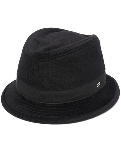 Tagliatore Chris Wool Fedora Hat - Black