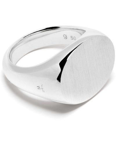 Tom Wood Ivy Sterling Signet Ring - White