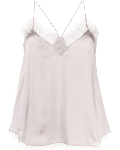 IRO Lace-Detailing Sleeveless Top - Pink