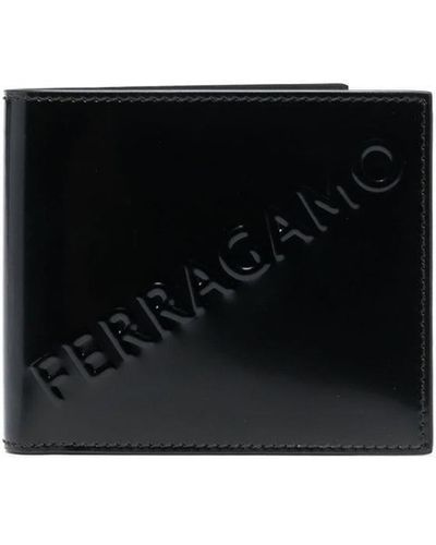 Ferragamo Logo-Embossed Bi-Fold Wallet - Black