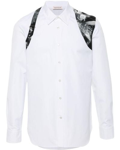 Alexander McQueen Harness Wax Flower-Print Shirt - White
