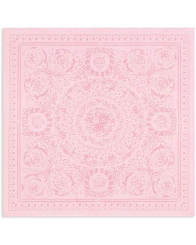 Versace Barocco-Print Silk Foulard - Pink