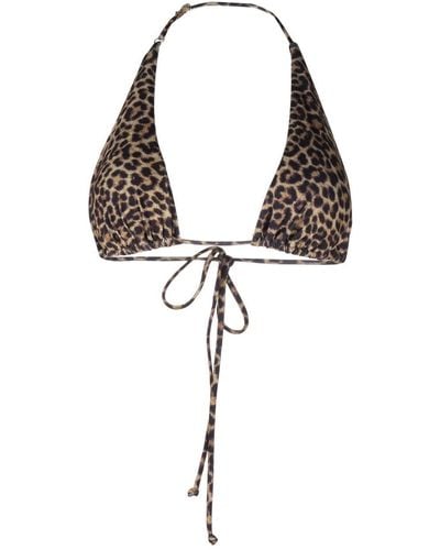 MATINEÉ Leopard-Print Halterneck Bikini Top - Black