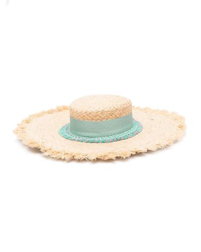 Borsalino Fringed-Strap Sun Hat - Natural