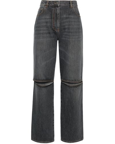 JW Anderson Cut-Out Low-Rise Bootcut Jeans - Grey