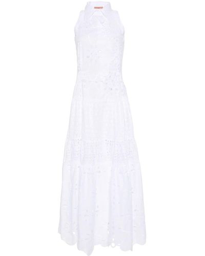 Ermanno Scervino Broderie Anglaise Maxi Dress - White