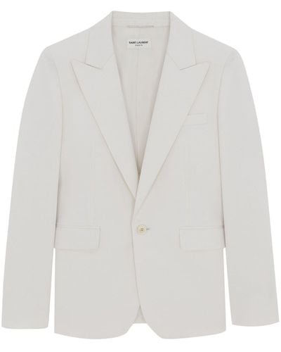 Saint Laurent Wool Gabardine Jacket - White