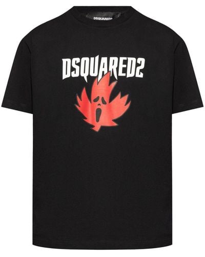 DSquared² Logo-Print Cotton T-Shirt - Black
