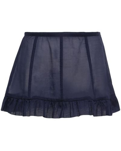 Paloma Wool Sheer Ruffled Mini Skirt - Blue