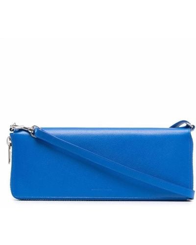 Balenciaga Leash Leather Clutch Bag - Blue