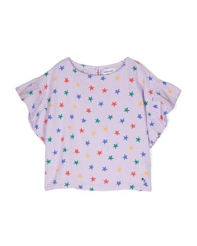 Bobo Choses Star-Pattern Woven T-Shirt - Pink