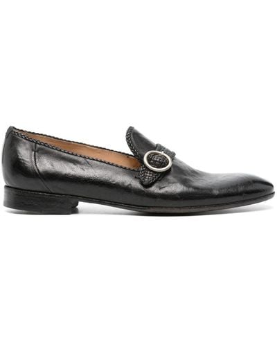 Lidfort Buckled Leather Loafers - Black