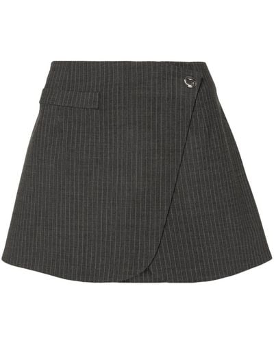 Coperni Pinstripe-Pattern Mini Skirt - Black