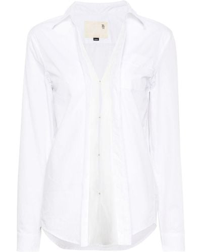 R13 Semi-Sheer Detail Shirt - White