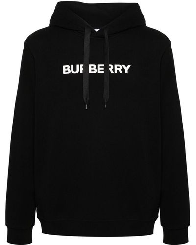 Burberry Logo-Print Cotton Hoodie - Black