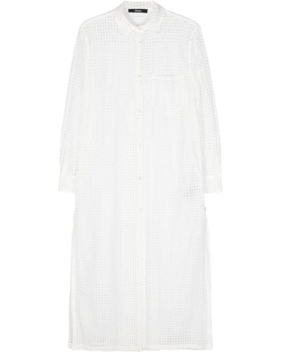 Herno Lace Maxi Shirt Dress - White