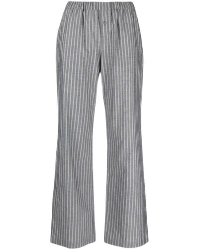 Paloma Wool Striped Organic-Cotton Pants - Gray