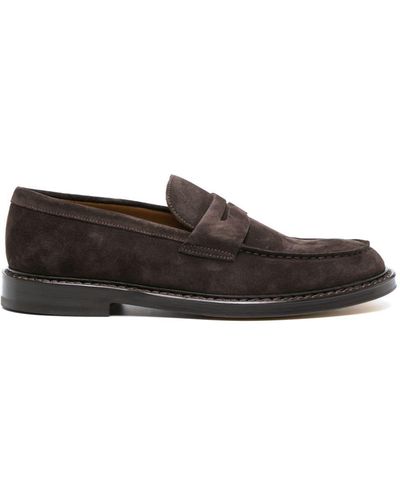 Doucal's Penny-Slot Suede Loafers - Brown