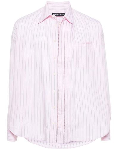 Y. Project Striped Cotton Shirt - Pink