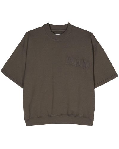 Magliano Embroidered-Logo Cotton T-Shirt - Gray