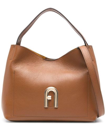 Furla Primula Leather Tote Bag - Brown