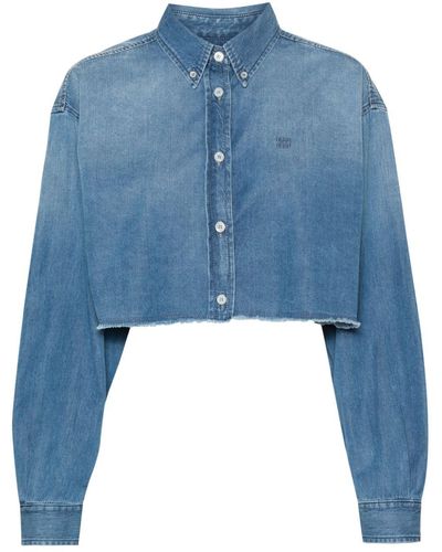 Givenchy Cropped Denim Shirt - Blue