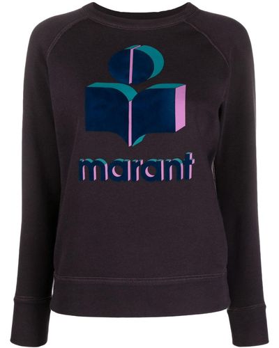 Isabel Marant Logo-print Crew-neck Sweatshirt - Black