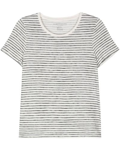 Majestic Filatures Striped Short-Sleeve T-Shirt - Gray